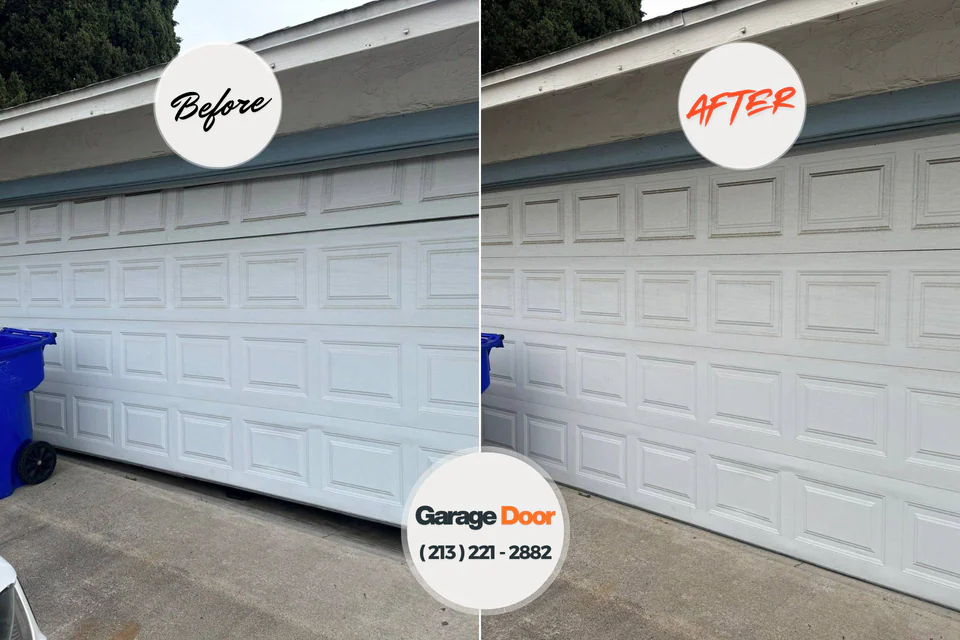 Before and after: garage door repair Chelsea, AL